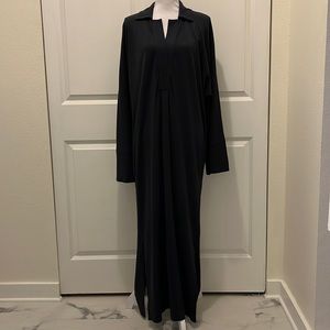 LEMAIRE Gray Maxi Dress with Extra Long Sleeves